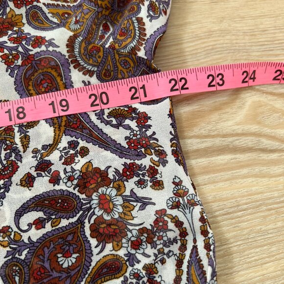 💜AMANDA GREEN * Elegant top with ruffles around neck and wrists Sz M Pa… - Picture 8 of 9